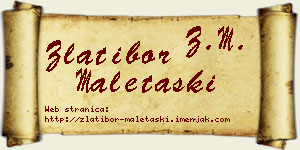 Zlatibor Maletaški vizit kartica